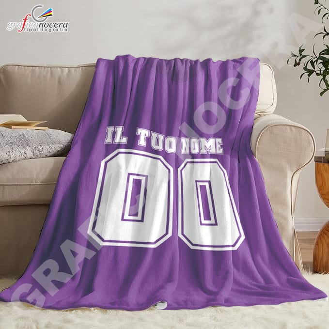 Plaid in pile Fiorentina Personalizzato con Nome e Numero