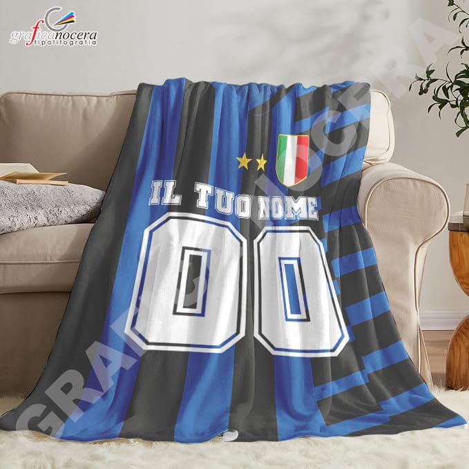 Plaid in pile Inter Personalizzato con Nome e Numero