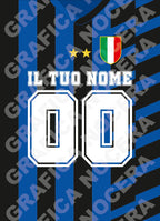 Plaid in pile Inter Personalizzato con Nome e Numero