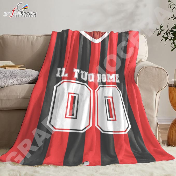 Plaid in pile Milan Personalizzato con Nome e Numero