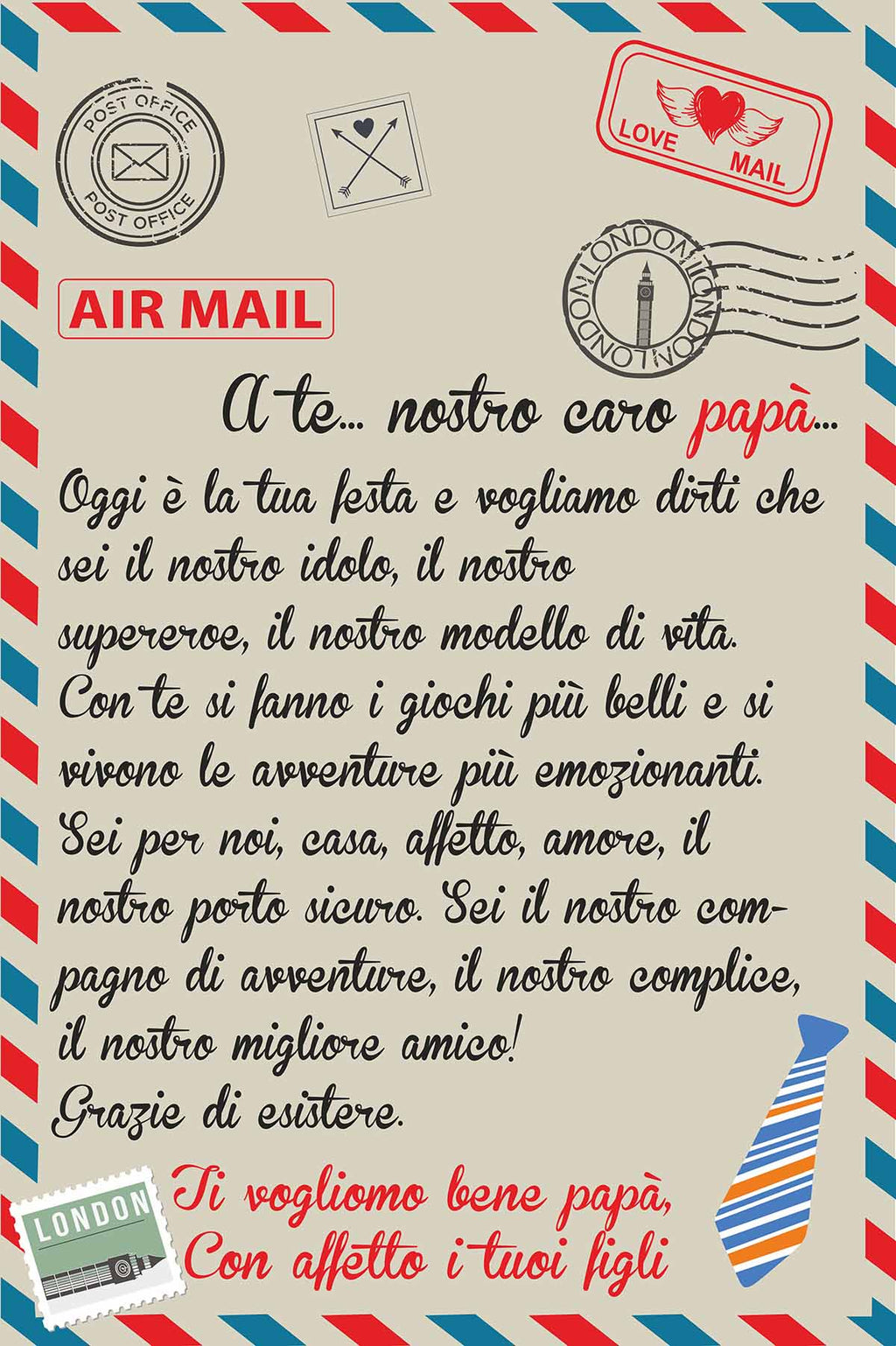 Festa del Papà Plaid in pile A te nostro caro Papà dedica lettera idea regalo