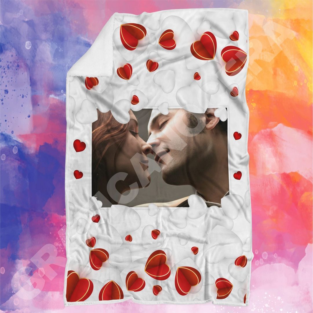 Plaid personalizzato con Foto coperta in pile coppia ricorrenza idea regalo 2