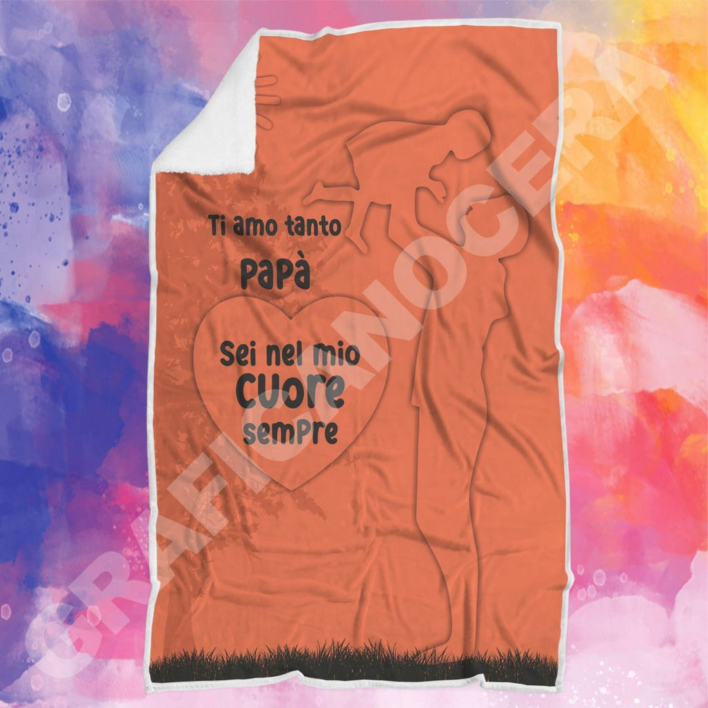 Festa del Papà Plaid in pile varie misure Sei nel Mio Cuore Papà Idea Regalo