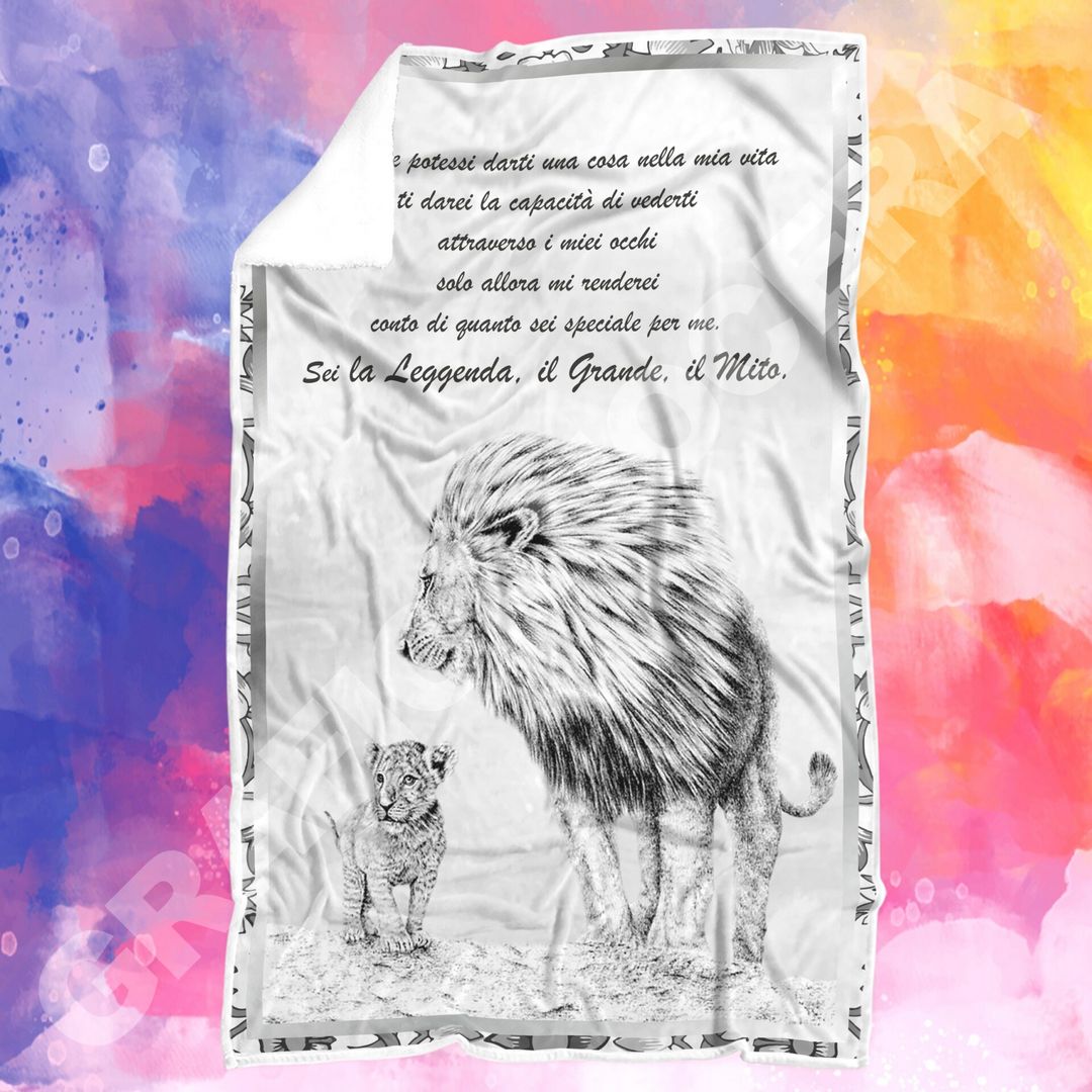 Festa del Papà Plaid in pile varie misure Sei Leggenda Papà Idea Regalo