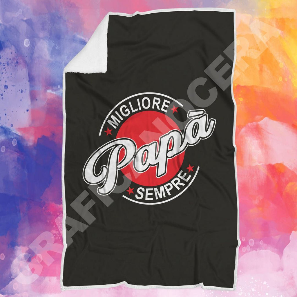 Festa del Papà Plaid in pile varie misure Sei il Migliore Papà Idea Regalo