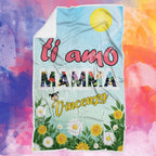 Festa della Mamma Plaid in Pile varie misure con Nome/i Personalizzato/i Figlio/a/i Tanti Auguri Mamma Idea Regalo