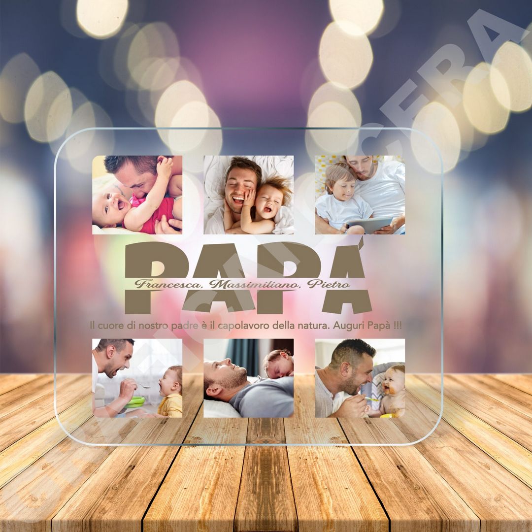 Festa del Papà Targhetta in plexiglass con le tue FOTO