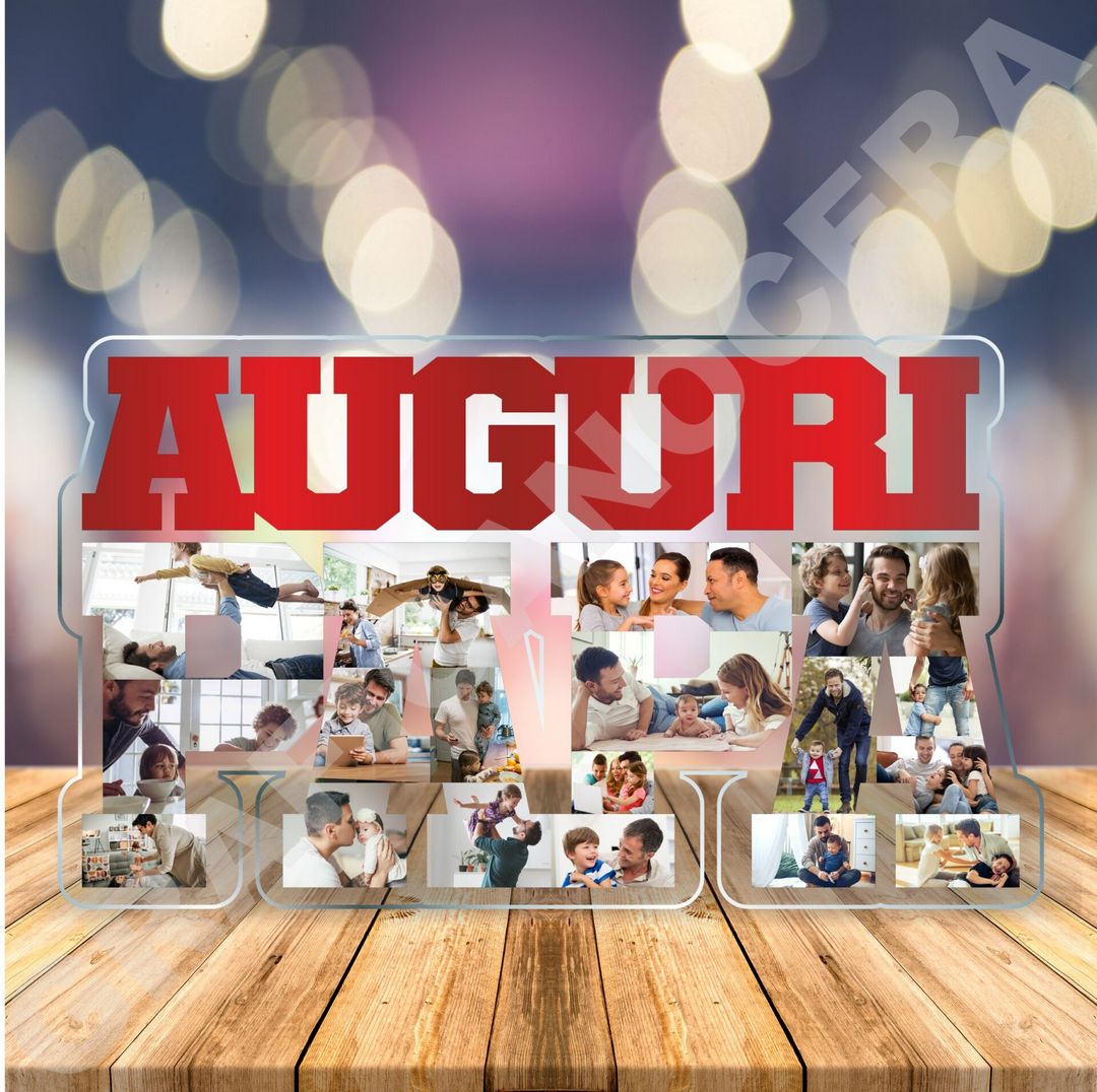 Festa del Papà Targhetta in plexiglass 30cm con le tue FOTO