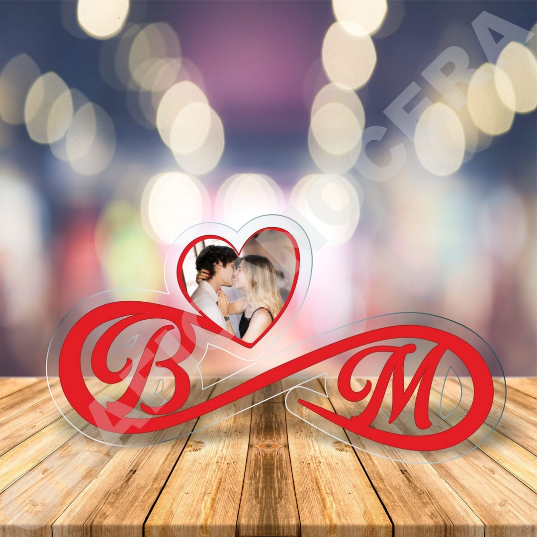 Plexiglass personalizzato con FOTO e INIZIALI