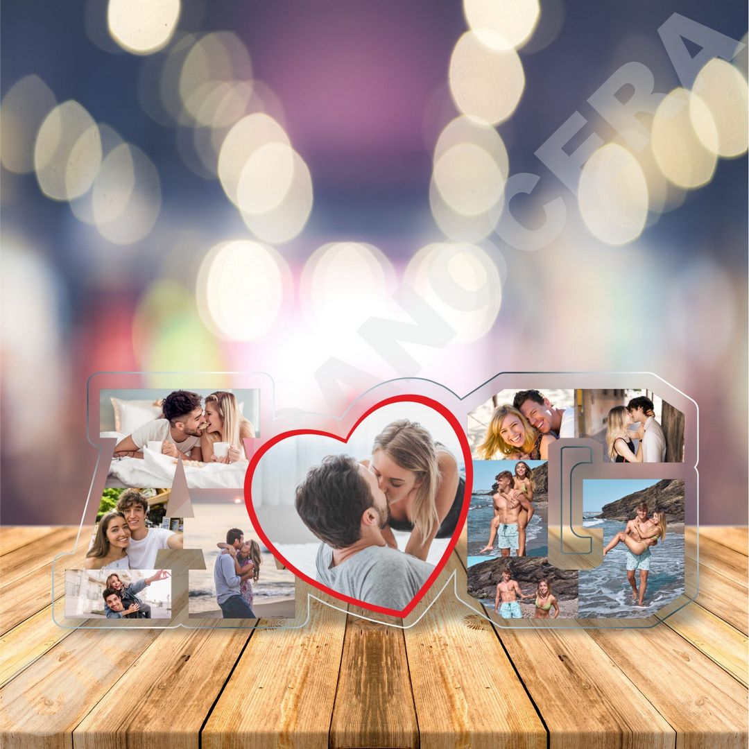 Plexiglass personalizzato con FOTO e INIZIALI