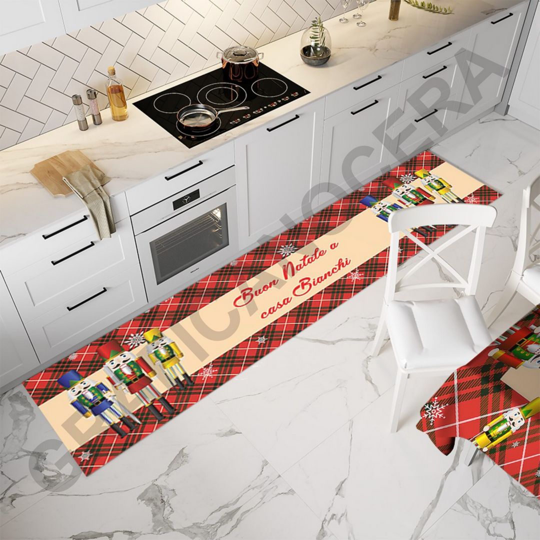 Tappeto Cucina SCHIACCIANOCI con possibilità di creare il Coordinato con Tovaglia e Zerbino