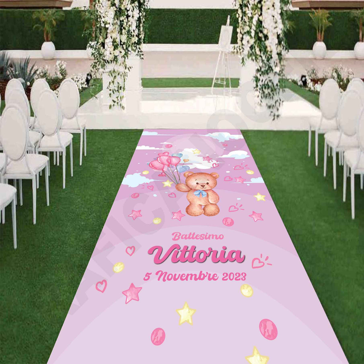 Tappeto D Battesimo personalizzato decorazione bambino bambina orsacchiotto