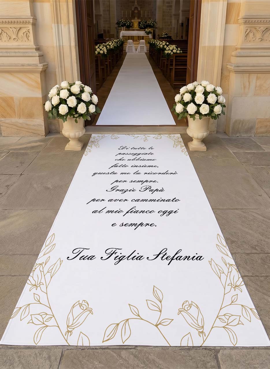 Tappeto 15 in Feltro varie misure Matrimonio di tutte le passeggiate che abbiamo fatto insieme per il Papà