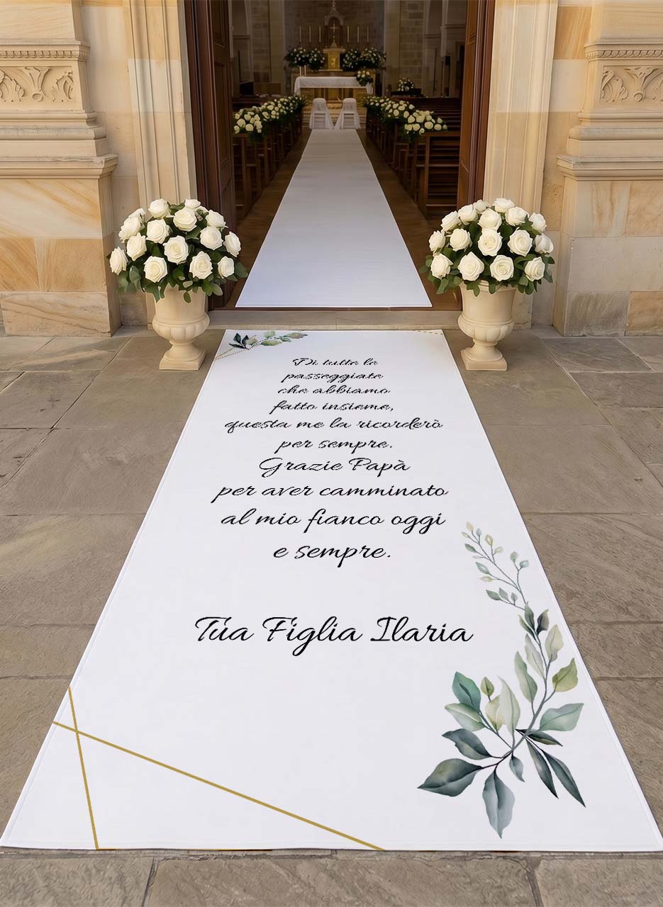Tappeto 16 in Feltro varie misure Matrimonio di tutte le passeggiate che abbiamo fatto insieme per il Papà