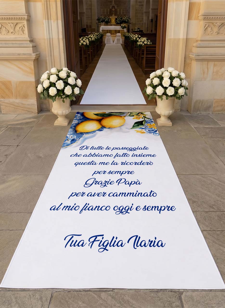 Tappeto 17 in Feltro varie misure Matrimonio di tutte le passeggiate che abbiamo fatto insieme per il Papà