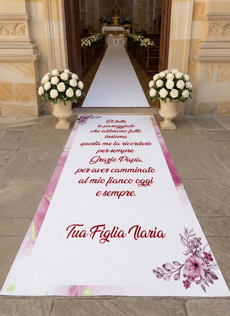 Tappeto 01 in Feltro varie misure Matrimonio di tutte le passeggiate che abbiamo fatto insieme per il Papà