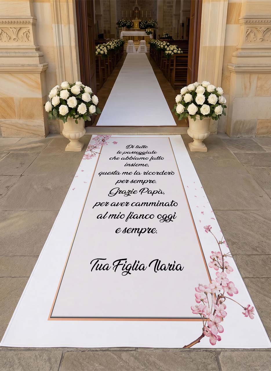 Tappeto 03 in Feltro varie misure Matrimonio di tutte le passeggiate che abbiamo fatto insieme per il Papà