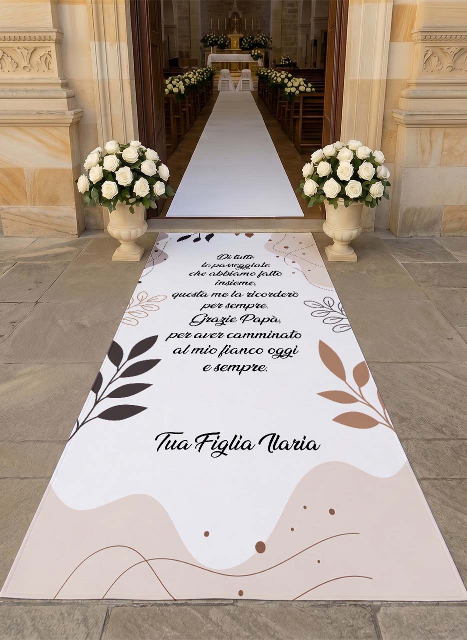 Tappeto 04 in Feltro varie misure Matrimonio di tutte le passeggiate che abbiamo fatto insieme per il Papà