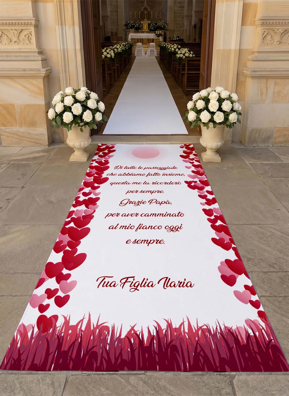 Tappeto 06 in Feltro varie misure Matrimonio di tutte le passeggiate che abbiamo fatto insieme per il Papà