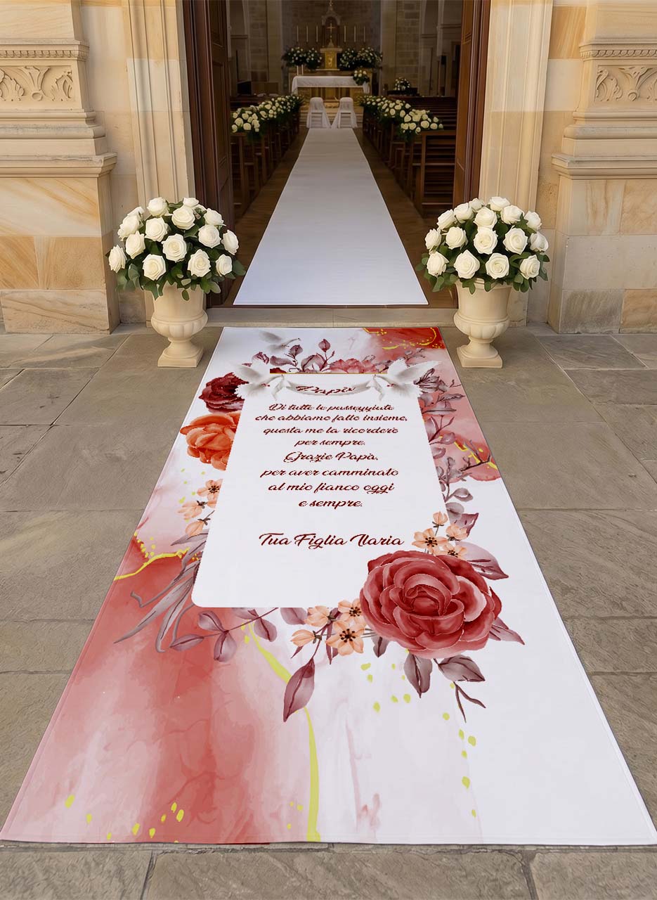 Tappeto 09 in Feltro varie misure Matrimonio di tutte le passeggiate che abbiamo fatto insieme per il Papà