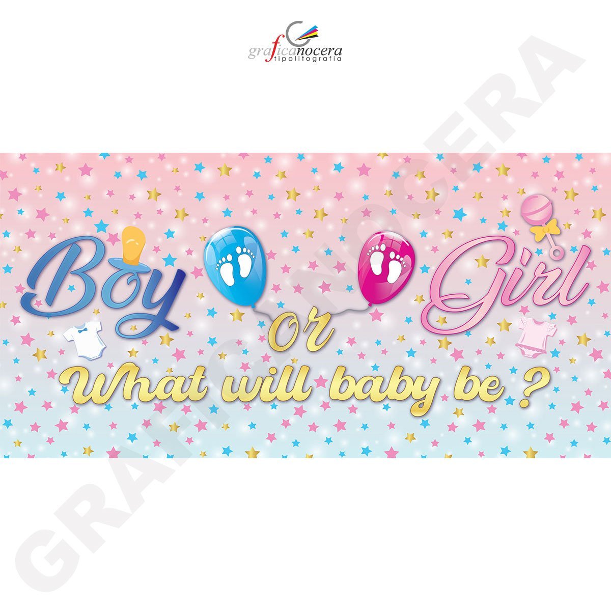 Tappeto Baby Shower Party bambino bambina festa nascita girl boy blu e rosa