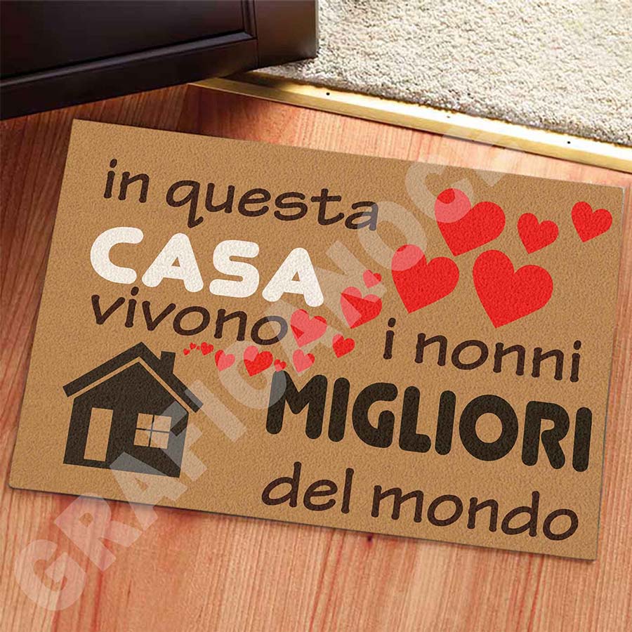 Tappeto in Feltro Festa dei Nonni in questa casa vivono i Nonni migliori del mondo