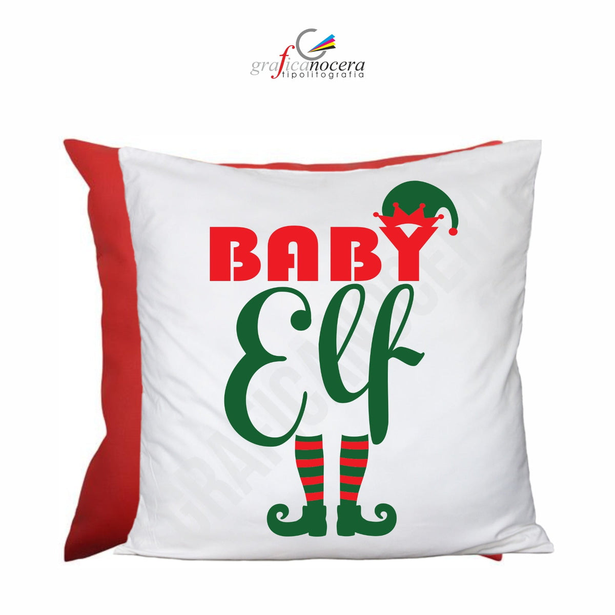 Cuscino Quadrato di Natale Baby Elf idea regalo natalizia per il/la piccolo/a