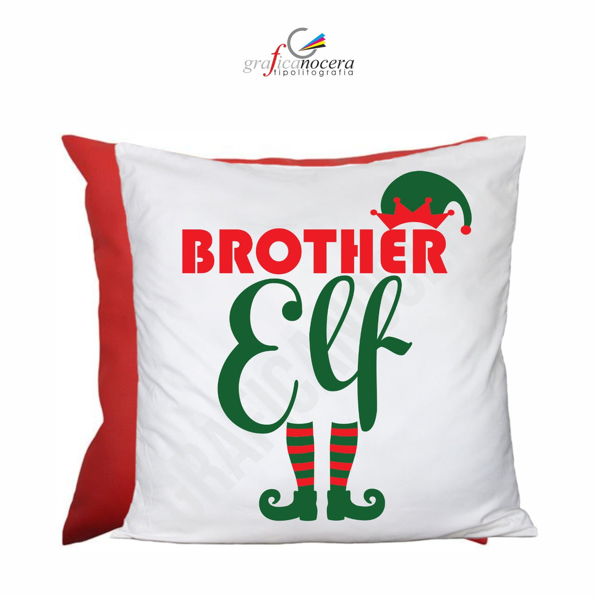 Cuscino Quadrato di Natale Brother Elf idea regalo natalizia per il Fratello