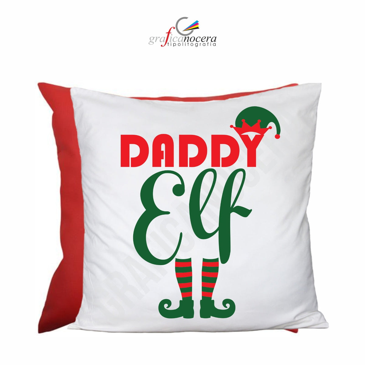 Cuscino Quadrato di Natale Daddy Elf idea regalo natalizia per il Papà