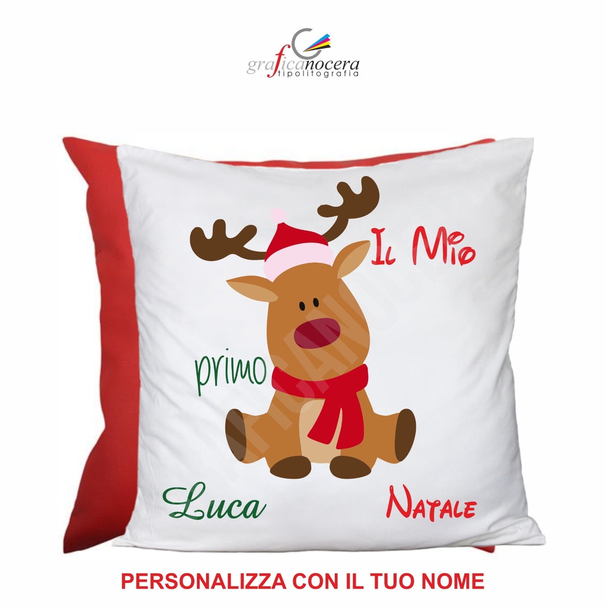 Cuscino Quadrato di Natale il Mio Primo Natale con nome personalizzato regalo