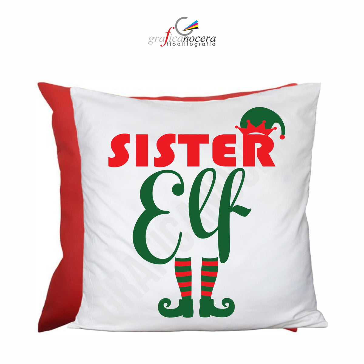 Cuscino Quadrato di Natale Sister Elf idea regalo natalizia per la Sorella
