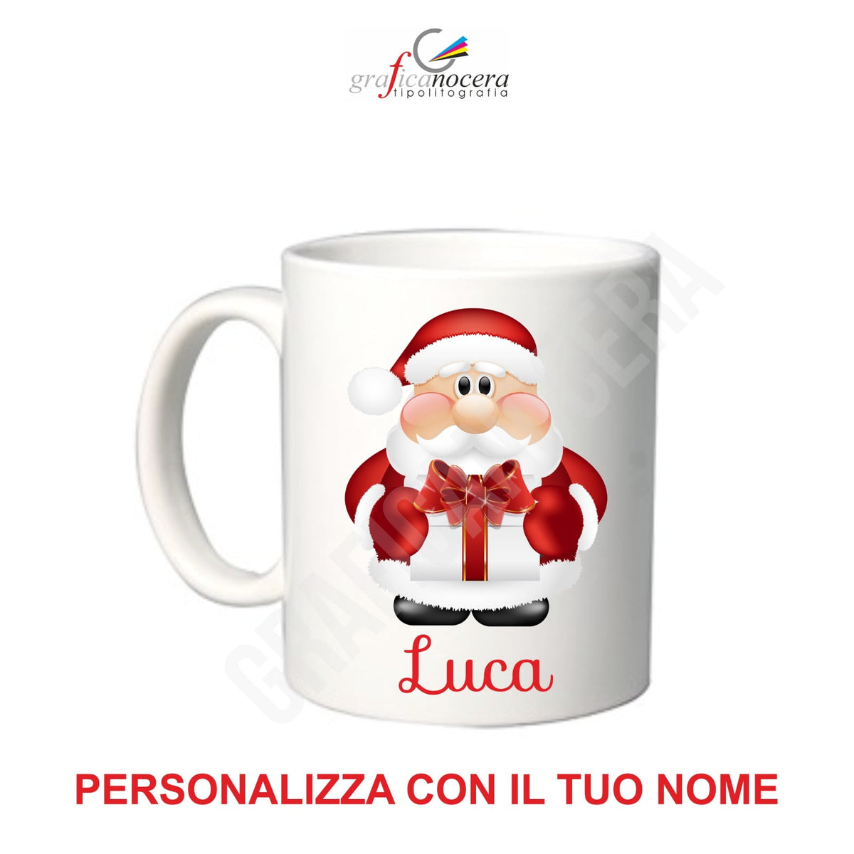 Tazza di Natale con nome personalizzato babbo natale idea regalo natalizia