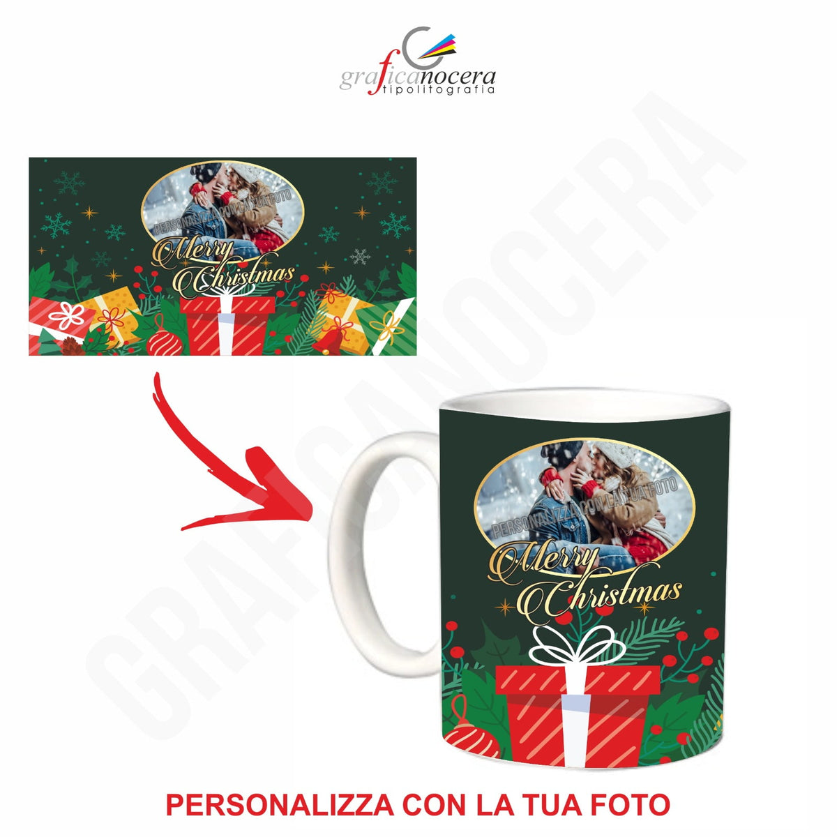 Tazza di Natale personalizzata con foto idea regalo natalizia fidanzati