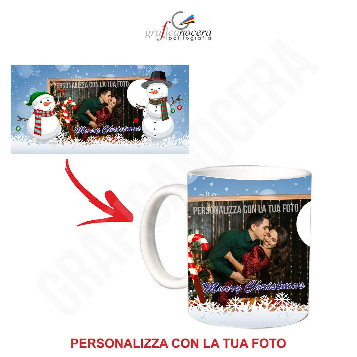 Tazza di Natale personalizzata con foto idea regalo natalizia fidanzati