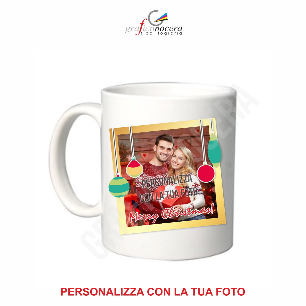 Tazza di Natale personalizzata con foto idea regalo natalizia fidanzati