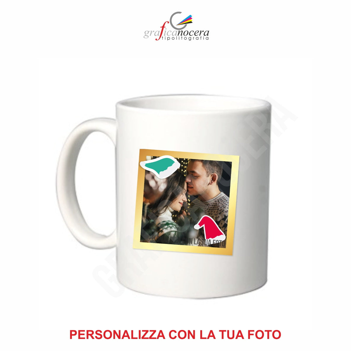 Tazza di Natale personalizzata con foto idea regalo natalizia fidanzati