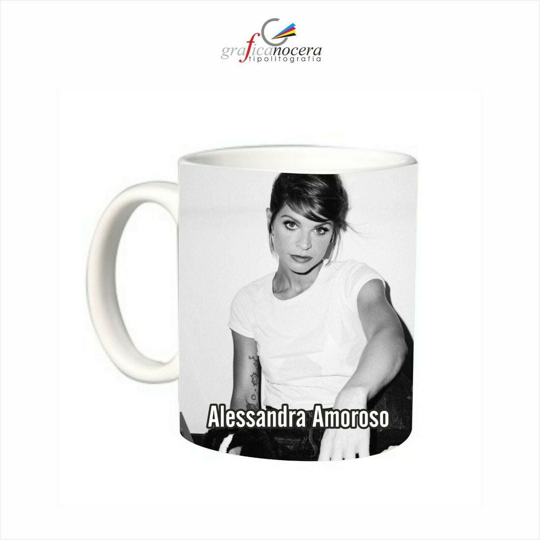 Tazza Alessandra Amoroso musica idola cucina lavabile alta qualità idea regalo