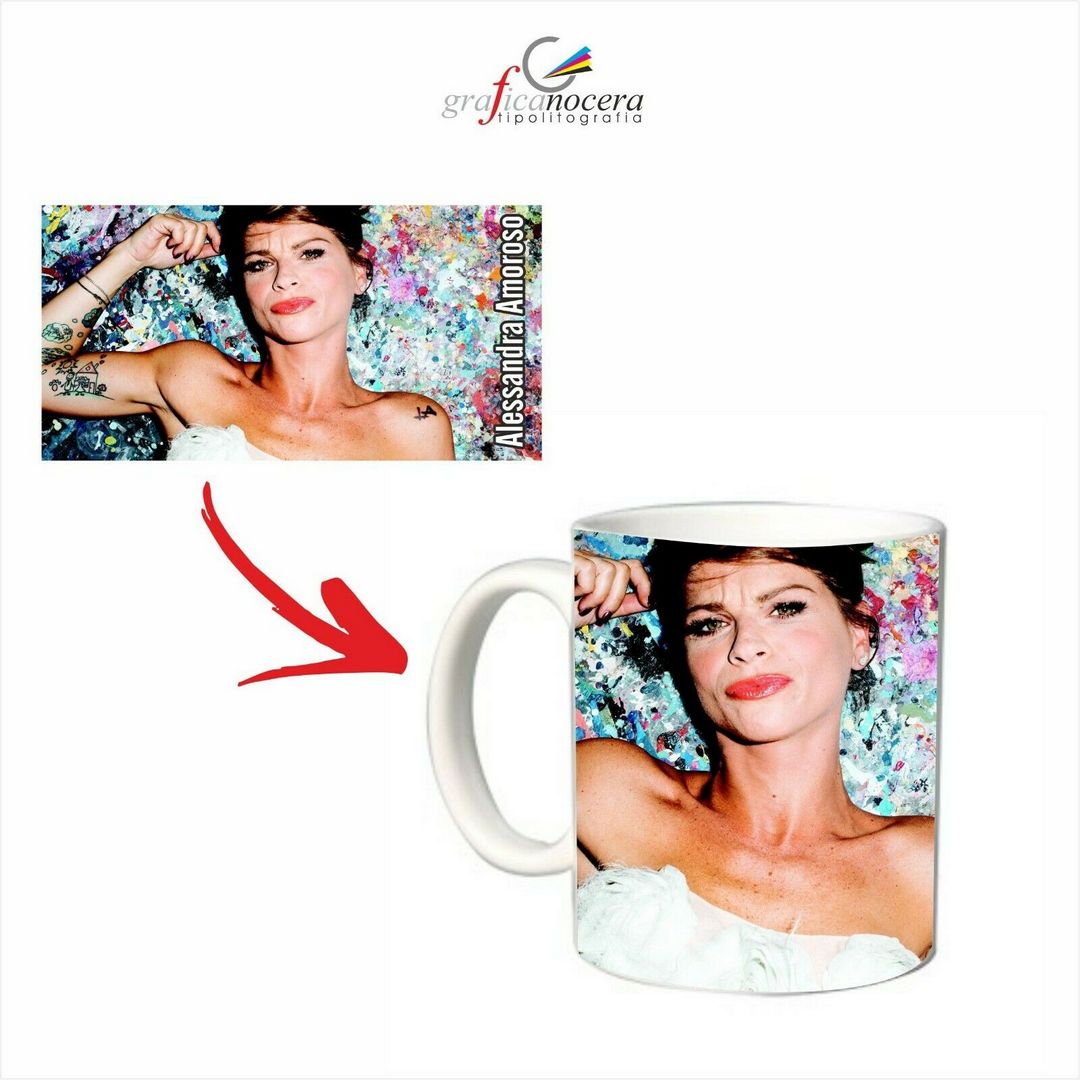 Tazza Alessandra Amoroso musica idola cucina lavabile alta qualità idea regalo