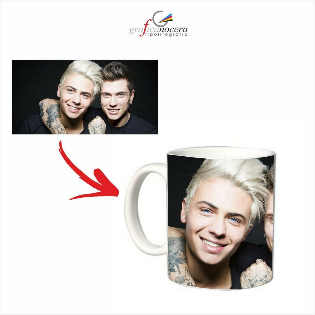 Tazza Benji e Fede musica idoli cucina lavabile alta qualità idea regalo