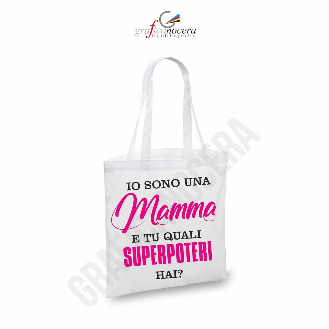 Borsa BAG Festa della Mamma Superpoteri shopper spesa idea regalo