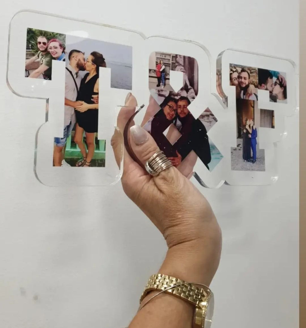 Plexiglass personalizzato con FOTO e INIZIALI mod. 2