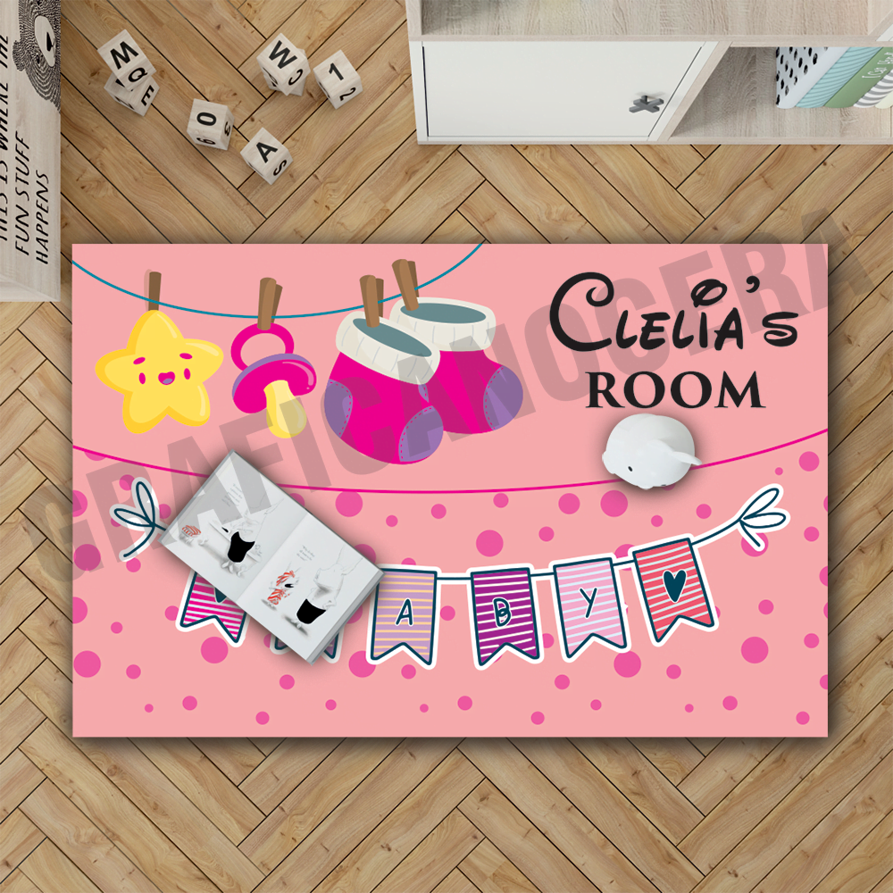 Tappeto varie misure in moquette personalizzato con nome idea regalo bambina