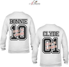 Coppia felpe Bonnie/Clyde con numero a scelta
