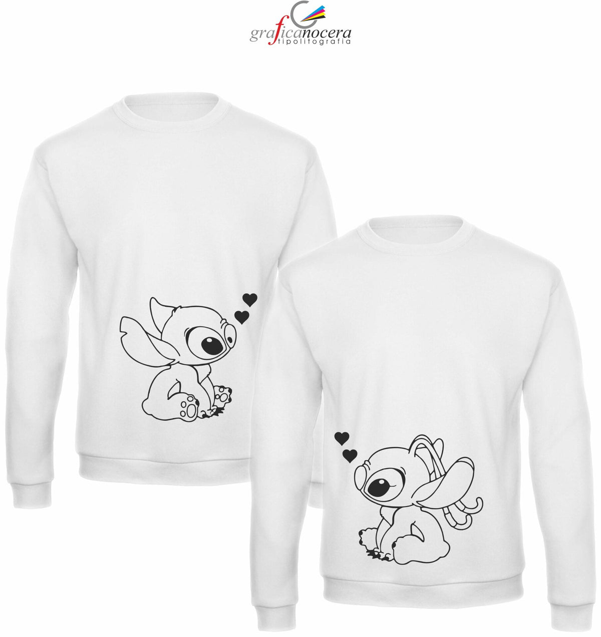 Coppia felpe Stitch e Angel