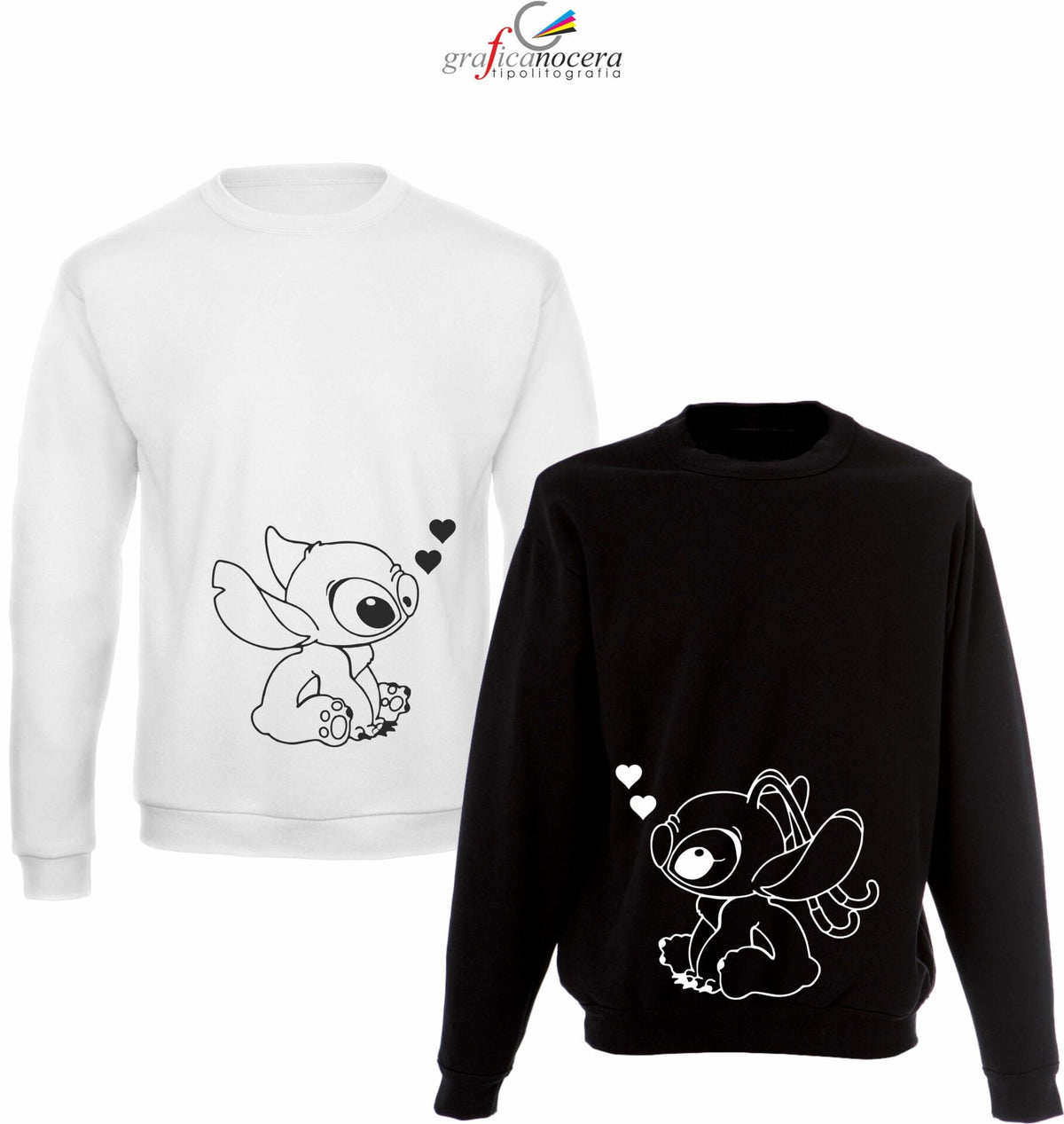 Coppia felpe Stitch e Angel