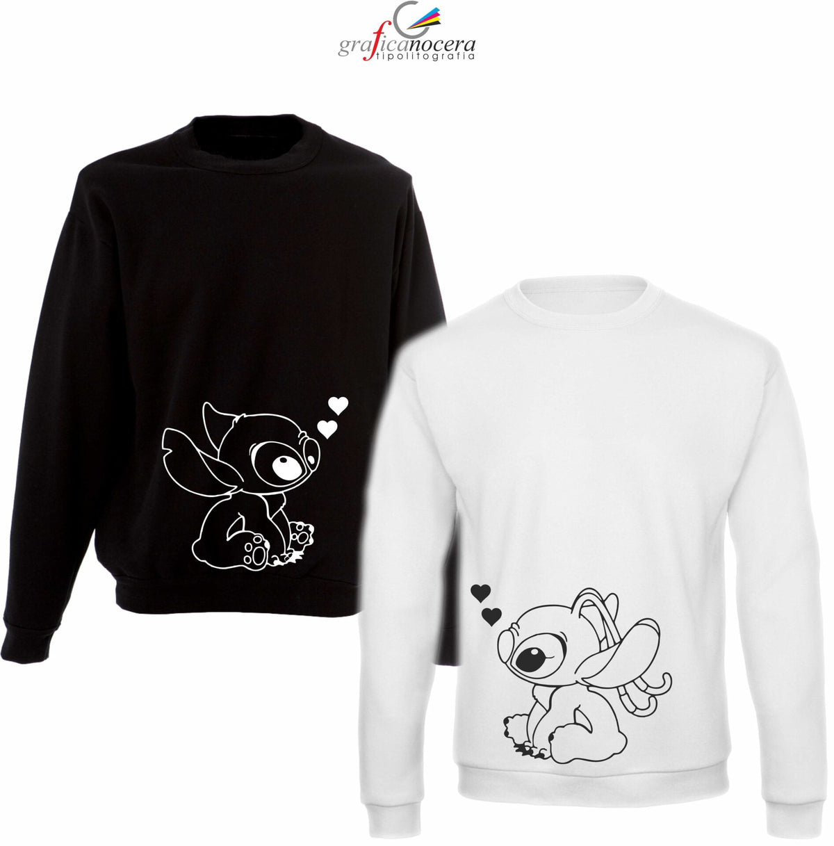 Coppia felpe Stitch e Angel