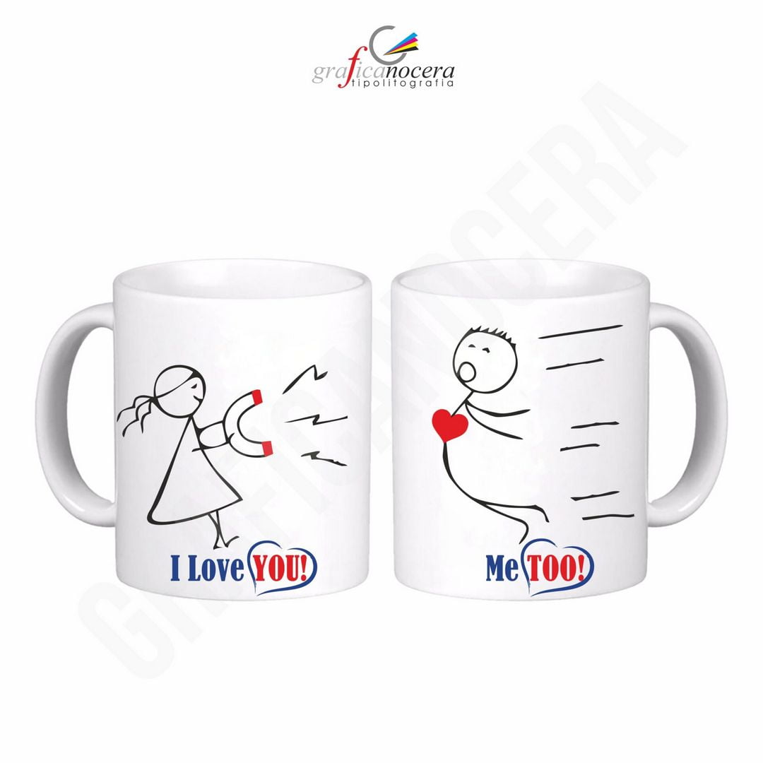 Coppia Tazze Calamita d'Amore fidanzati idea regalo San Valentino