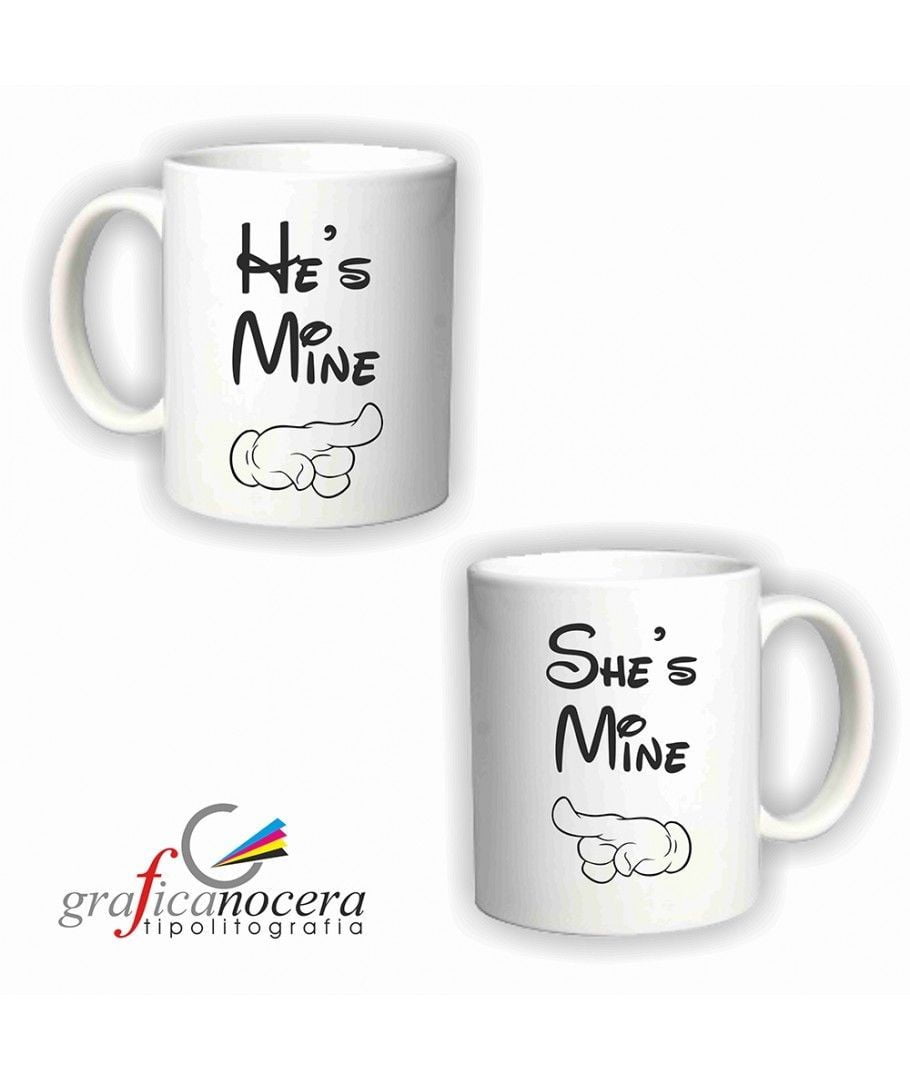 Coppia tazze He's Mine / She's Mine