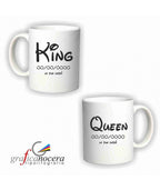 Coppia tazze King/Queen personalizzate con data