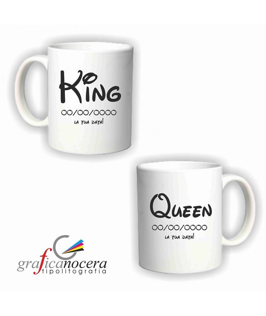 Coppia tazze King/Queen personalizzate con data